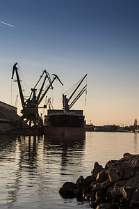 port, lastning, tømning, skib, Fragt, transport, container