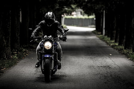 biker, motorcycle, ride, vehicle, motorbike, road, travel