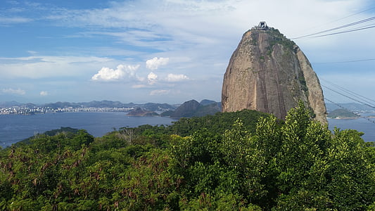 Rio de janeiro, căpăţână de zahăr pão de açúcar, Mar, urca, telecabina, plaja rosie