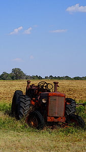 tractor, farm, agriculture, farming, machinery, landscape, farm field