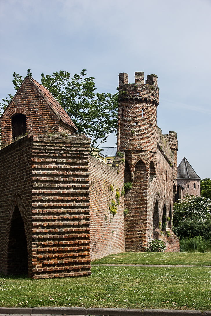 city wall, landscape, zutphen, netherlands, architecture, medieval, history