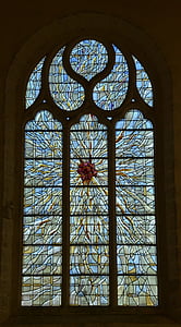 prozor, staklo, Vitraj, Opatija, simetrija, vjera, religija