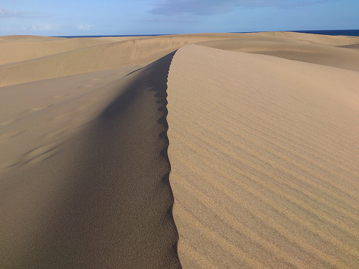 Dune, gurun, pasir, pemandangan, gumuk pasir, alam, kering