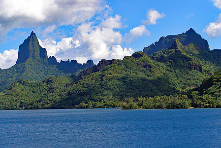 moorea, french, polynesia, society, island, tropical, lagoon