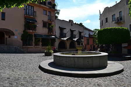 zdroj, koloniální, Cuernavaca, Plaza, Mexiko