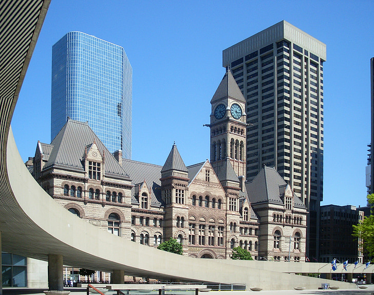 Kanada, Toronto, Architektura, město, budova, mrakodrap, Centrum města