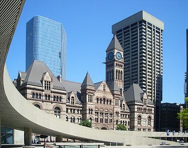 Kanada, Toronto, építészet, város, épület, felhőkarcoló, belváros