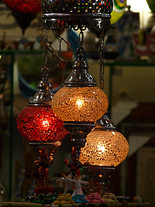 lámpa, fény, függ, világítás, török