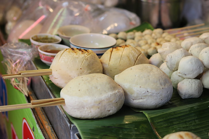 Mandonguilles, Mandonguilles gegant, Mandonguilles gegant, blanc, aspecte deliciós, pilota de porc, Tailàndia