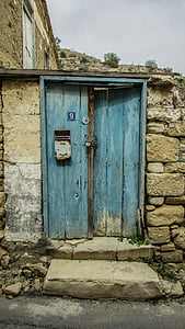 Chypre, Oroklini, maison ancienne, abandonné, âgés de, Weathered, extérieur