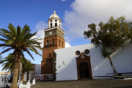Teguise, Kirche, Lanzarote, Orte des Interesses, Spanien, Kirchturm
