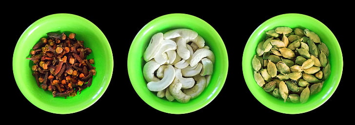 cashew, cardamom, clove, healthy, ayurveda, basmati, biryani