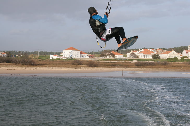 kitsurf, dammen saint andrew, Portugal