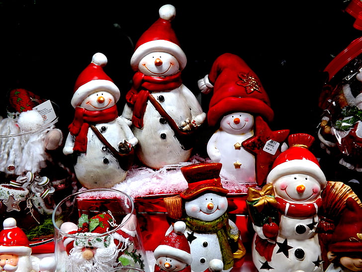Santa claus, Santa, snögubbe, dekoration, leksak, jul, Celebration