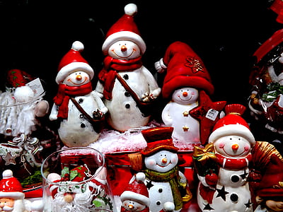 Santa claus, Santa, Schneemann, Dekoration, Spielzeug, Weihnachten, Feier