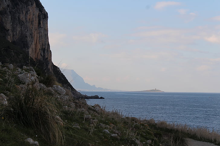 palermo, reserve, capo gallo, island of the females, nature, sea, mountain