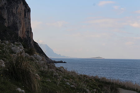 Palermo, Reserve, Capo gallo, Pulau perempuan, alam, laut, Gunung