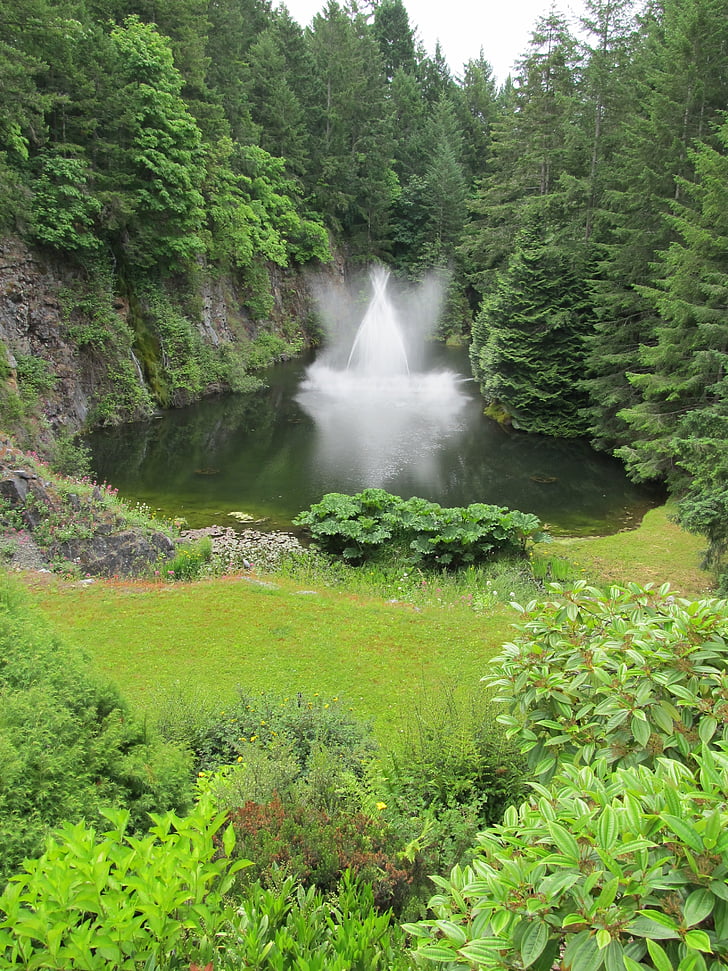 Wasserfall, im Butchart gardens, Victoria bc, Kanada