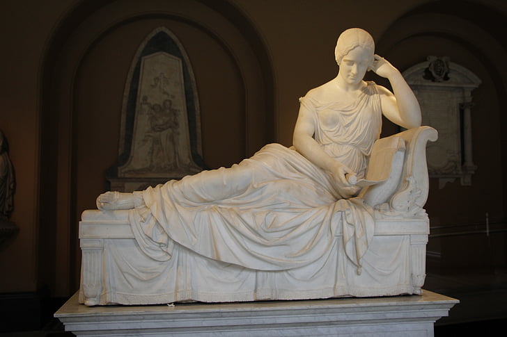 sculpture, statue de, romain, sculpture sur pierre, déesse, pièce, Musée
