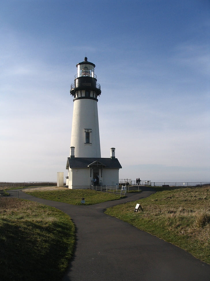 Lighthouse, Oregon, kyst, Yaquina, havet
