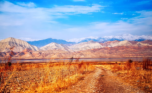 Kırgızistan, manzara, dağlar, doğa, açık havada, ülke, Uzaktan