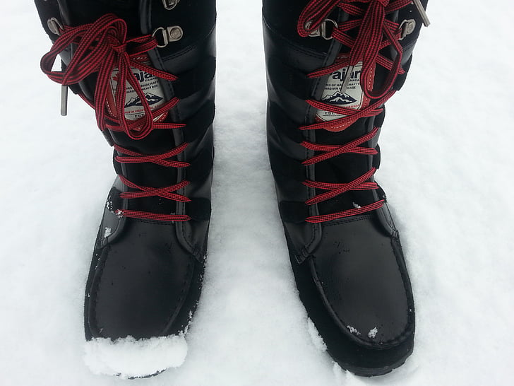сняг, ботуши, крака, краката, студено, сезон, обувки