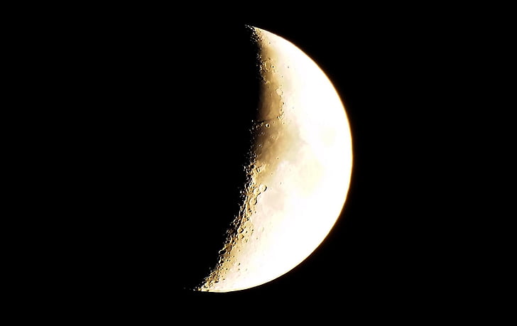 Луната, бинокъл, небе, кратер, нощ, астрономия, черен цвят
