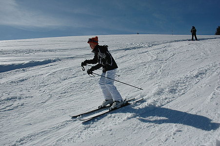 Ski, bầu trời, mùa đông, tuyết, núi, lạnh, trắng