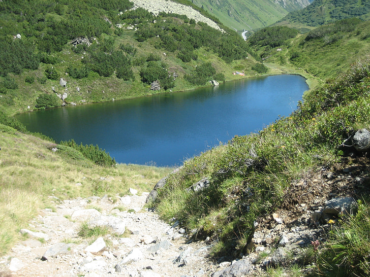 lake, alpine, mountain, mountain landscape, nature