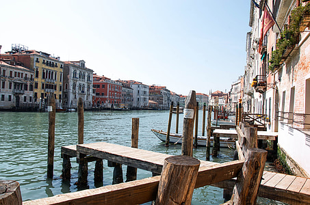 Venezia, vodnej dopravy, staré domy