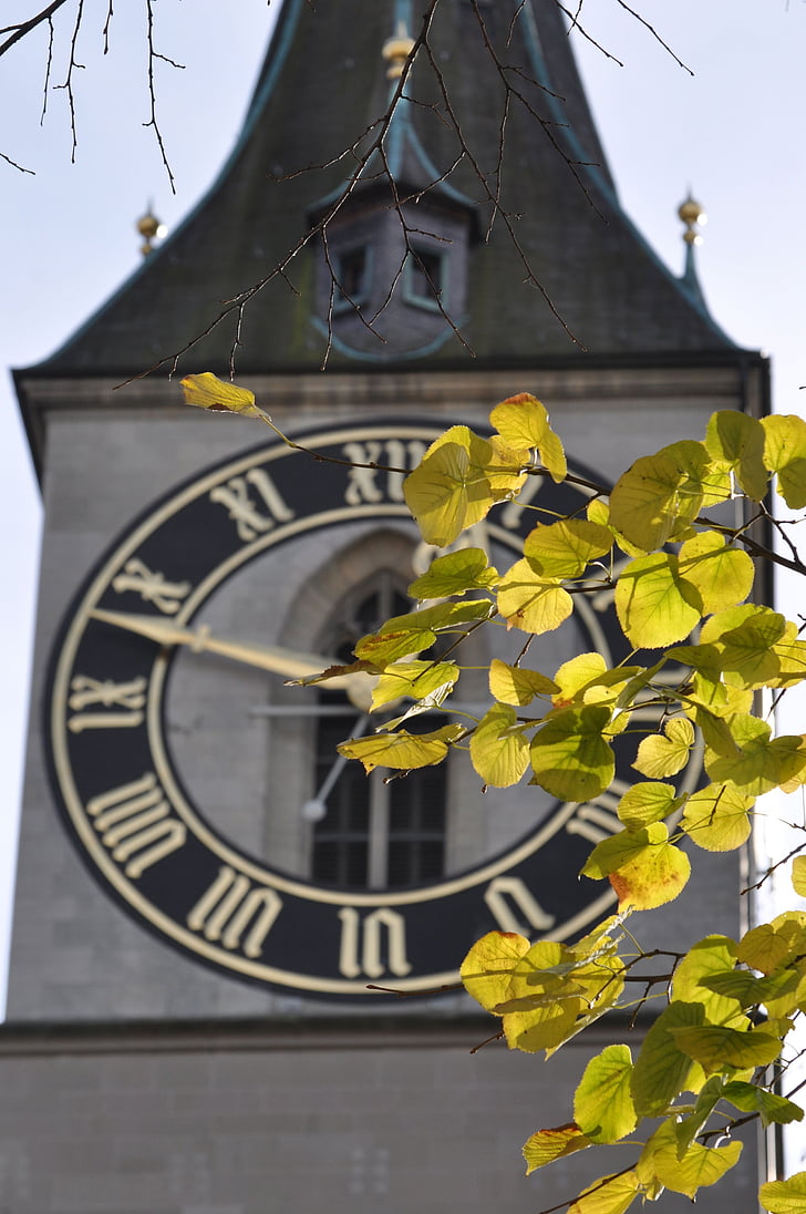 Clocktower, Zurich, klocka, tornet, Schweiz, Europa, schweiziska