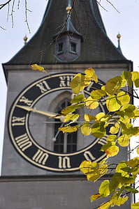 Clocktower, Цюрих, часовник, кула, Швейцария, Европа, швейцарски