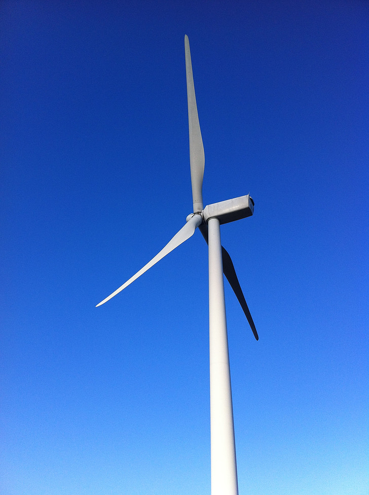 cel blau, energies renovables, turbina, medi ambient, electricitat, generació de combustible i la potència, turbina de vent