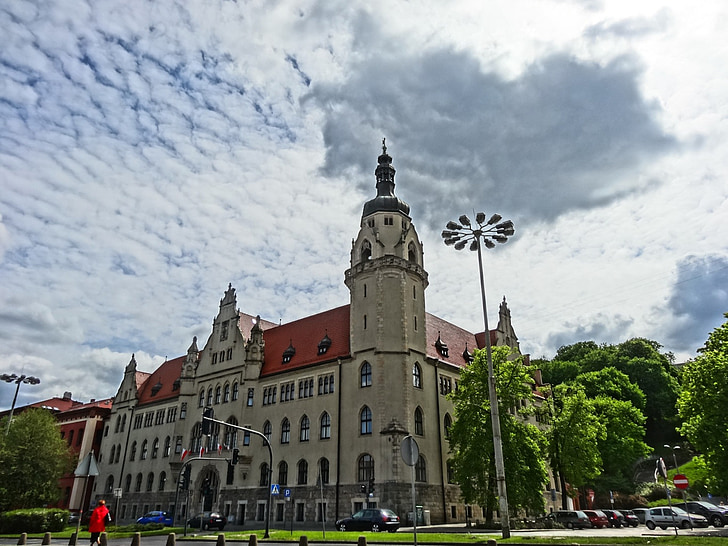 district court, bydgoszcz, poland, building, exterior, tower, architecture