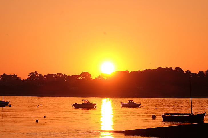Brittany, izlazak sunca, more, Francuska, odmor