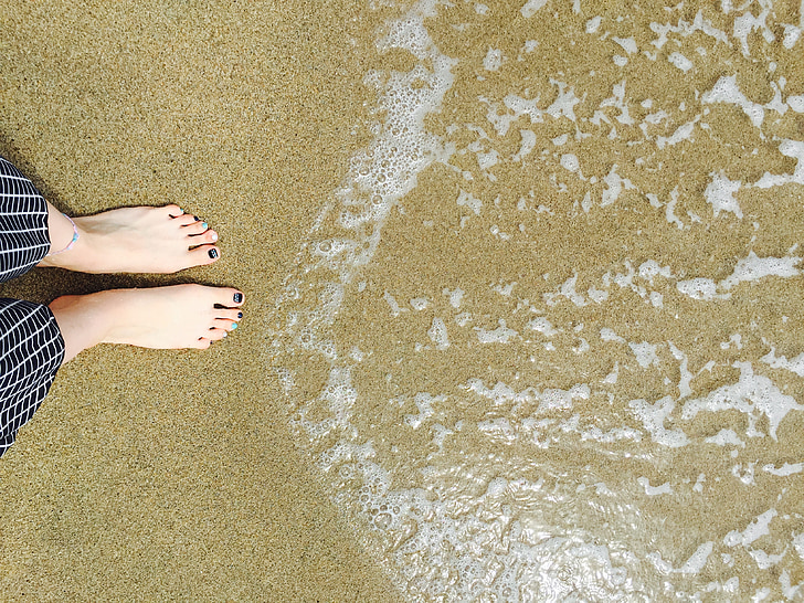 laut, laut Jepang, mandi beach, Seorak, kaki, gelombang, pasir