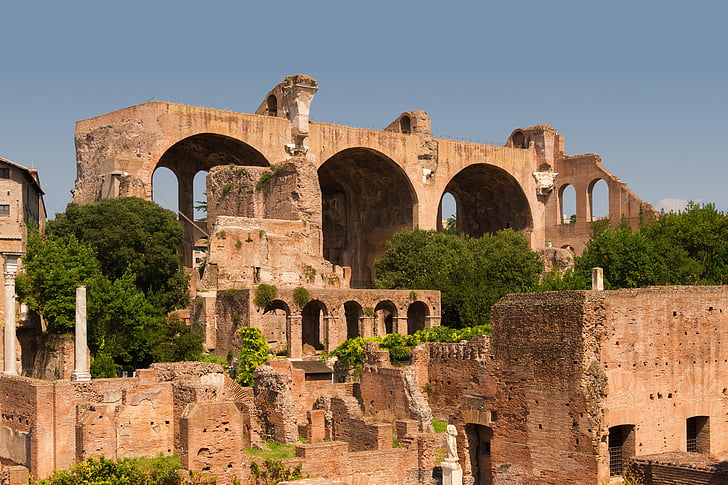 Basilica, Konstantin maxentius, Forum Romanum:, Roma, kalır, İtalya, Harabeleri