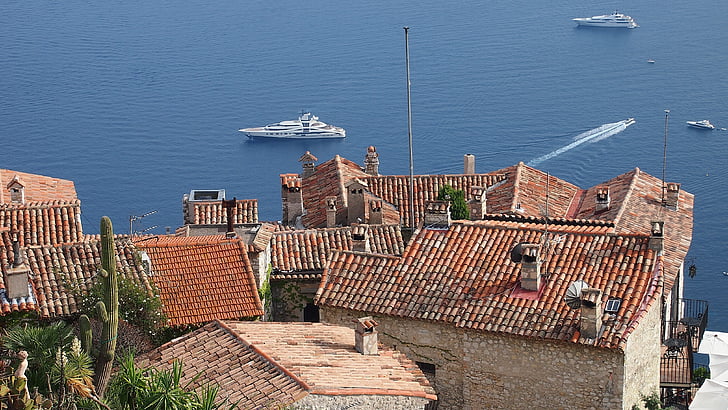 Eze village, franska Rivieran, Frankrike, Medelhavet