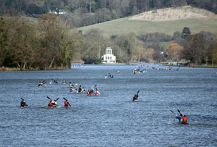 kayak, Sungai thames, kano, kayak, dayung, kompetisi, olahraga air