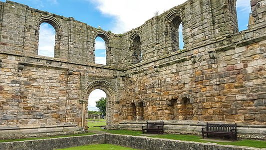 Skottland, St andrews, katedralen, ruin, dokumentere, vinduet, historie