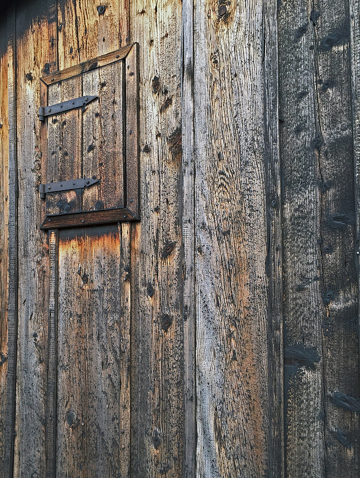 fusta, escala, vell, cabanya, fusta - material, porta, antiquat