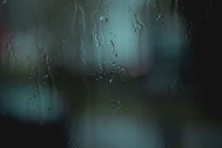 finestra, humit, l'aigua, close-up, fotografia, pluja, fosc