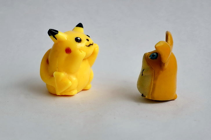 pikachu, pokemon, mascot, figurines, toys, symbol, plasticine