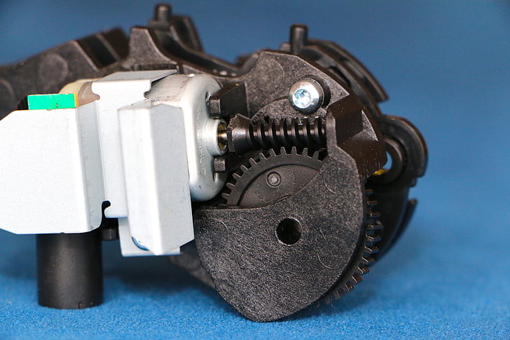 mecânica de pequenas, motor, engrenagem de sem-fim, em miniatura
