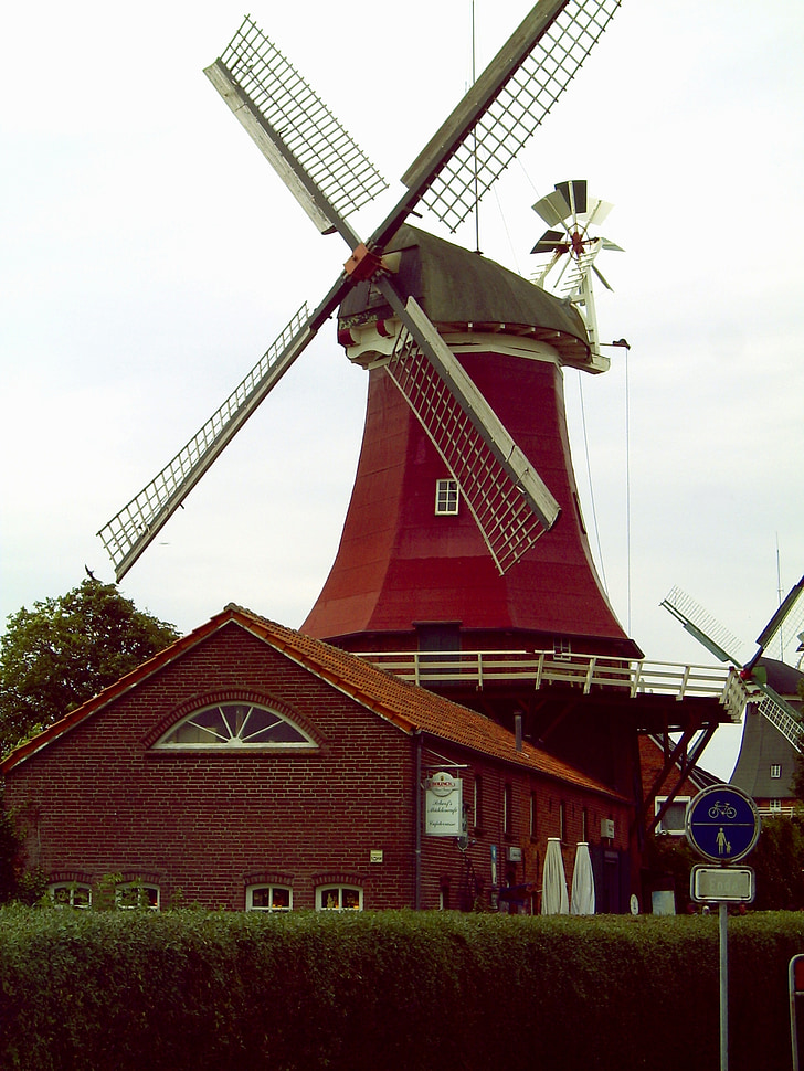 větrné mlýny, Friesland, nálada, svátek, Wanderlust