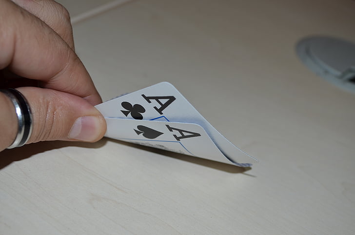to, Ace, Poker, kort, løfte, gambling, spillekort