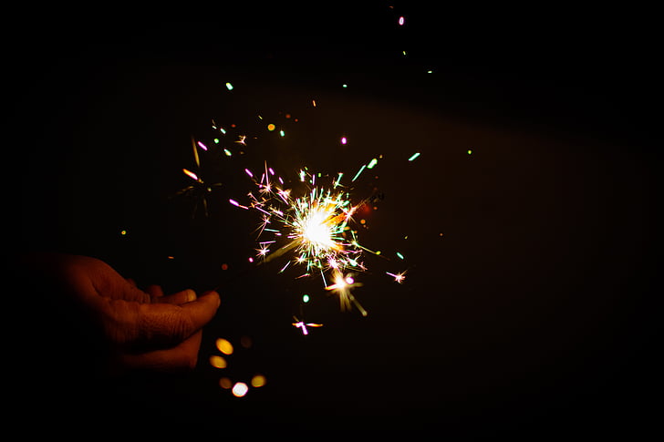 Sparkler, fuochi d'artificio, colori, Diwali, luce, Deepavali, Deepawali