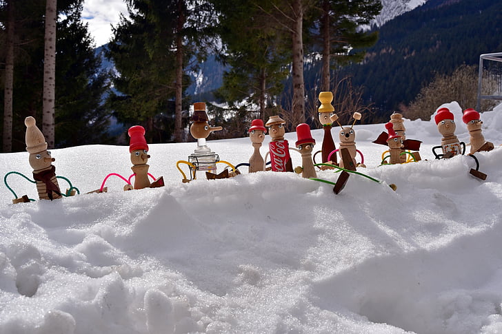 Pinocchio, snö, vit, Mountain, vinter, kalla, naturen