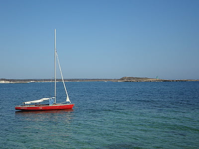 bota, barco à vela, Anchor, preocupações, água, mar, nave