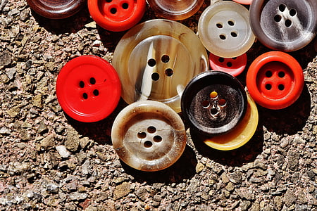 buttons, 4 holes, colorful, close, button, color, equipment